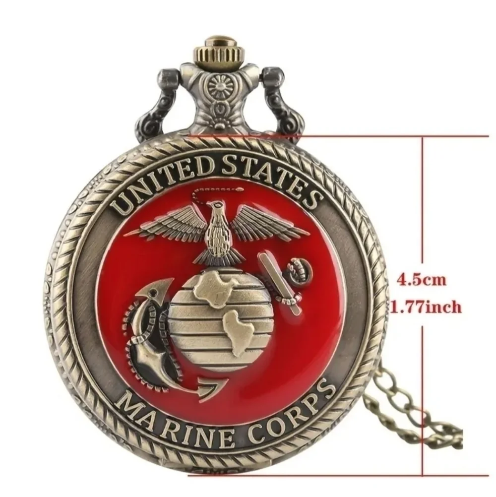 New Men's United States marine corps pocket watch necklace gift